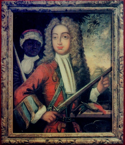 Portrait of a man with a firearm, attributed to J Cooper, location unknown