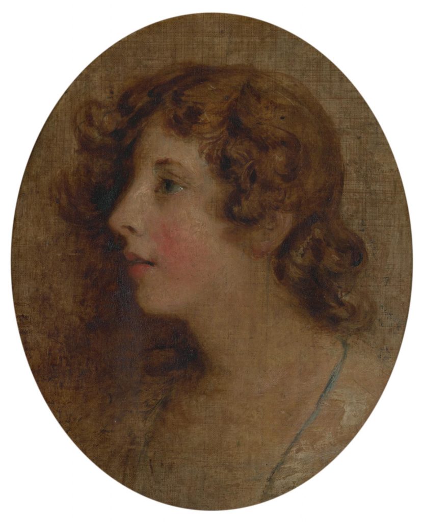 Unknown young woman, 18th century, oil on linen 28 x 22.7cm. Purchased from Sir Bruce Ingram, 1963. © Government Art Collection (1443)