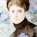 Unidentified woman by Paul Helleu (1859-1927), painted on ceramic c.1885 © The Bowes Museum