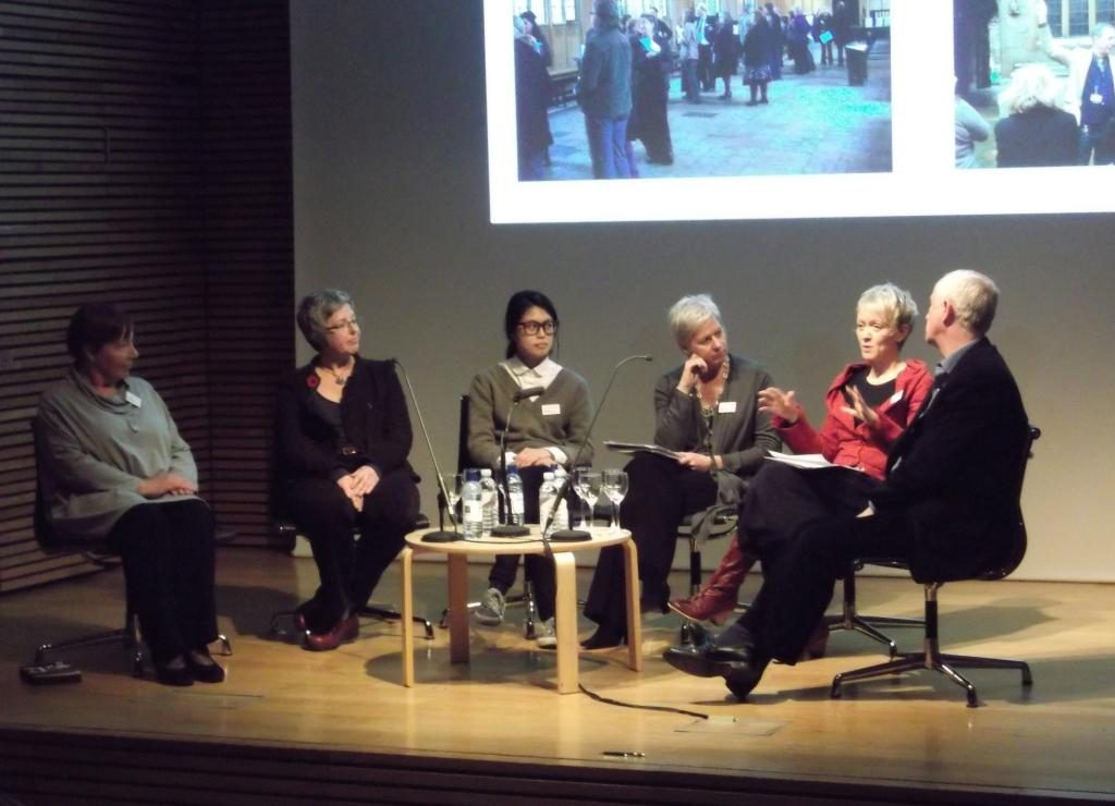 Panel discussion at the Annual Seminar 2011 (l-r) Moira Walters, Compton Verney; Dr Lara Perry, University of Brighton; Jane Won, De La Warr Pavilion; Alison Cox, Compton Verney; Dr Maria Balshaw, Whitworth Art Gallery and Manchester City Galleries, and Giles Waterfield