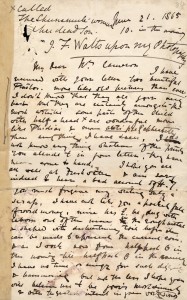 George Frederic Watts to Julia Margaret Cameron, 21 June 1865 