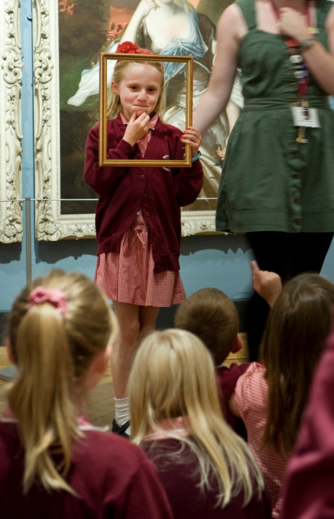 Primary school pupil participating in a Portraits Workshop at the Laing Art Gallery. © Tyne & Wear Archives & Museums