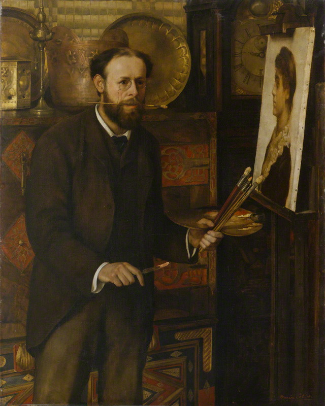 John Collier (1850-1934) by Marion Collier (née Huxley), oil on canvas, circa 1882-1883. © National Portrait Gallery, London