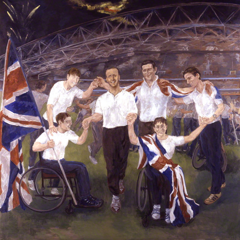 Six British Paralympic Athletes by John Lessore, oil on canvas, 2004. © National Portrait Gallery, London