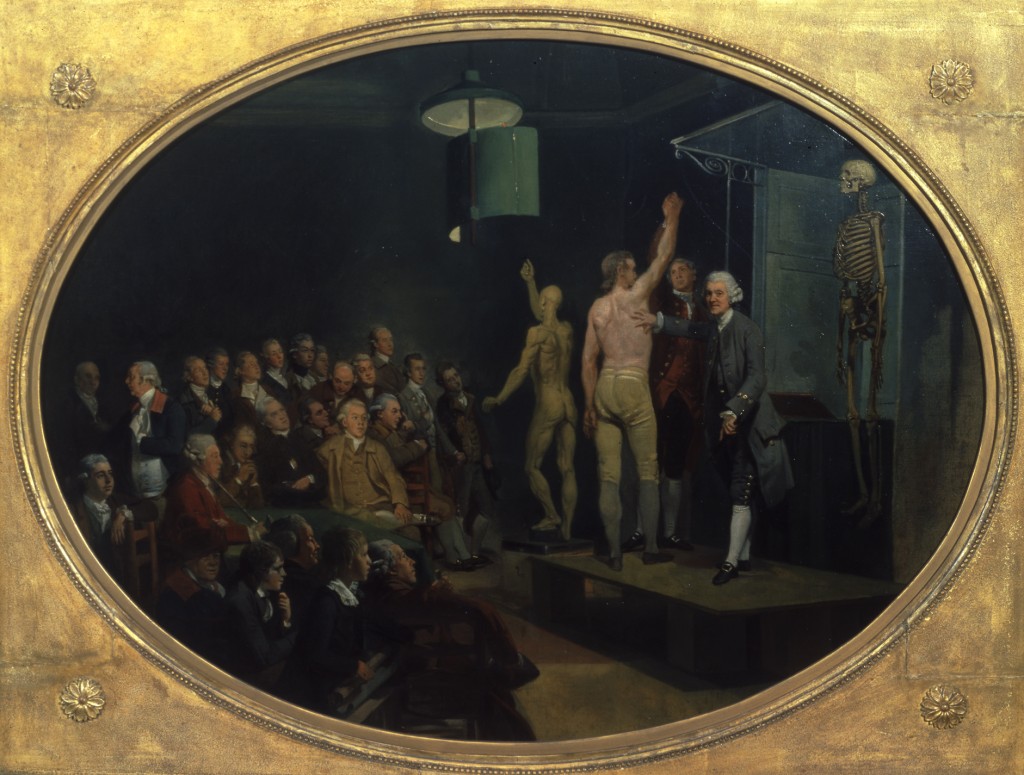 Dr William Hunter lecturing by Johan Zoffany, c.1770-1772. Royal College of Physicians, London