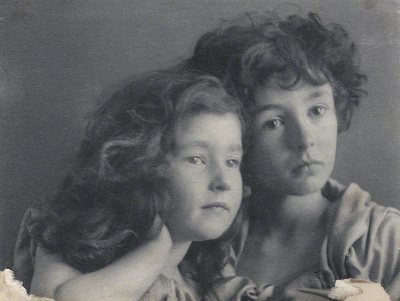 Silvia Constance Myers and Leopold Hamilton Myers by Eveleen Myers (née Tennant) [the sitters' mother], platinum print, c.1890 © National Portrait Gallery, London