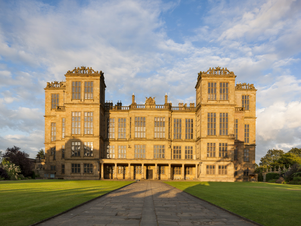 View of the west front of the Hall, seen from the Gatehouse, at Hardwick Hall, Derbyshire © National Trust Images/Andrew Butler