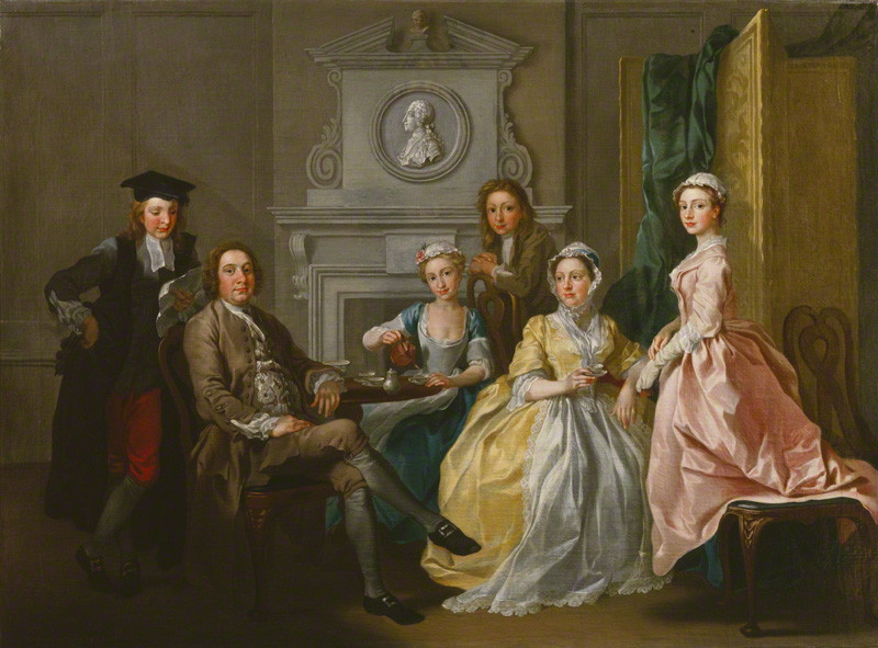Jonathan Tyers, proprietor of Vauxhall Gardens, and his family by Francis Hayman, oil on canvas, 1740 © National Portrait Gallery, London