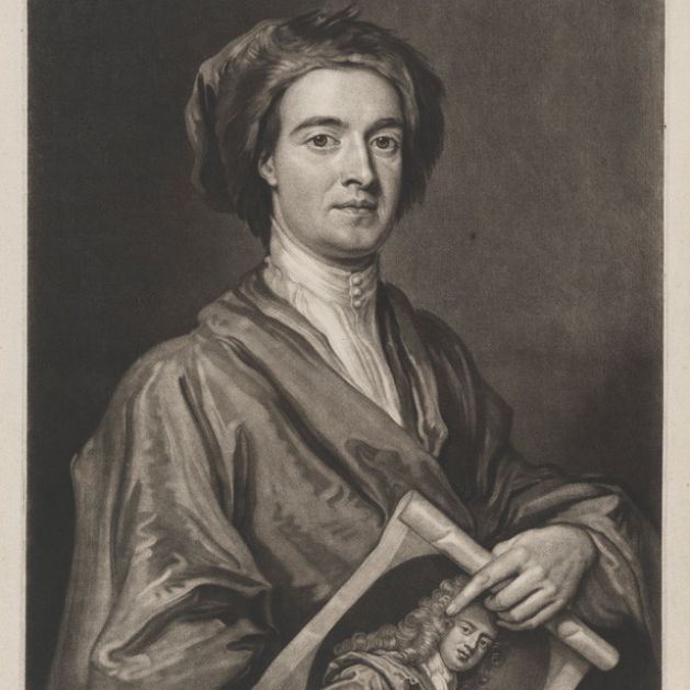John Smith holding one of his own mezzotints of a portrait of Sir Godfrey Kneller, Bt, by John Smith, after Sir Godfrey Kneller, Bt, mezzotint, 1716 (1696) © National Portrait Gallery, London In around 1688–90 Smith made a mezzotint of one of Kneller’s self-portraits and, in return, Kneller painted Smith’s portrait, in which he holds his print of Kneller’s self-portrait. To complete the cycle, Smith made a mezzotint of Kneller’s painted portrait of him, which is the print shown here.