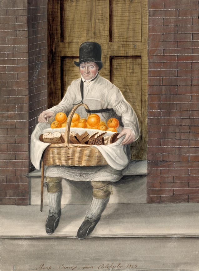 Sharp, orange man, Colchester, by John Dempsey, 1823. Collection: Tasmanian Museum and Art Gallery, presented by C. Docker, 1956