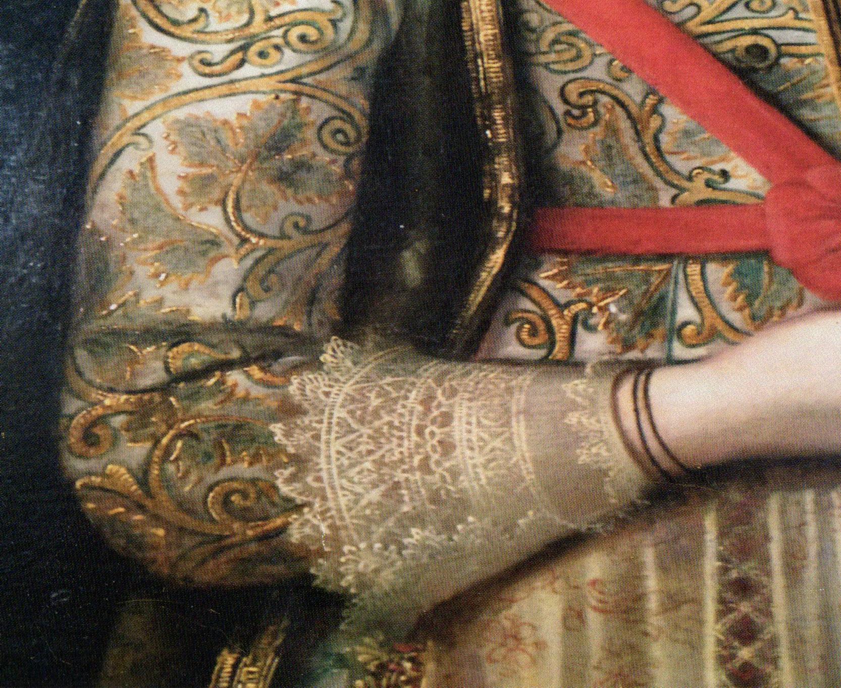 Fig 2. Detail of Lady Anne's cuff in Fig. 1.