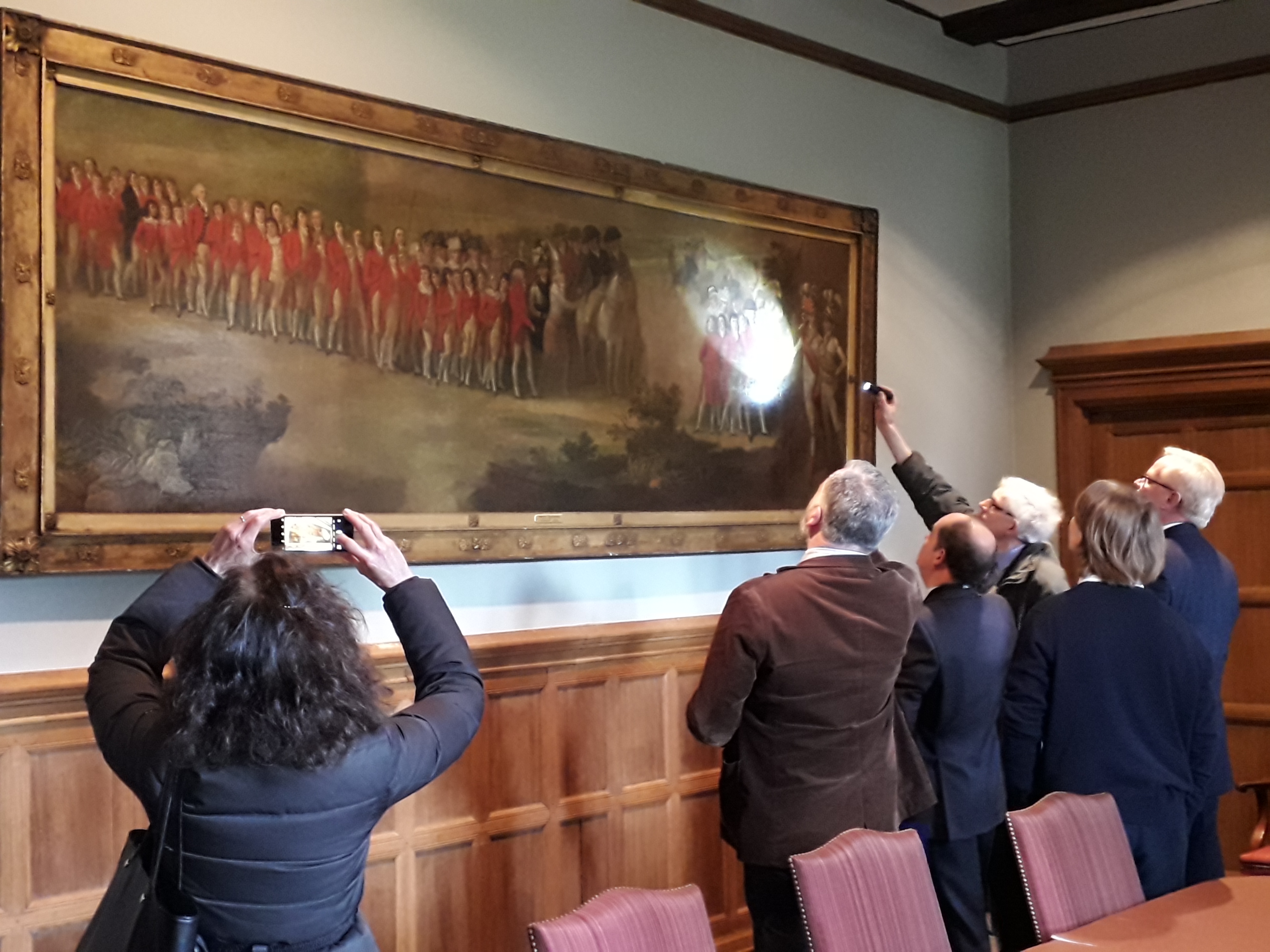Delegates examining The Montem Procession by Richard Livesay (1750 –1826), c.1793, oil on canvas