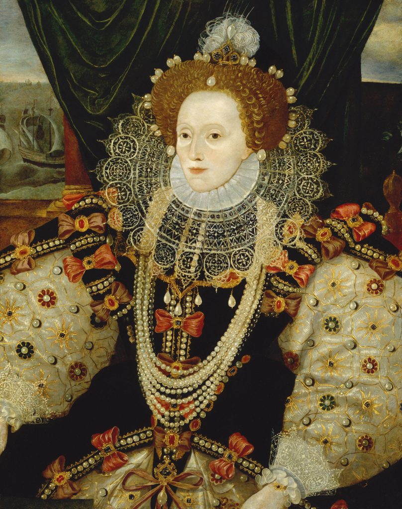 Queen Elizabeth I by Unknown artist, circa 1588 (detail) © National Portrait Gallery, London