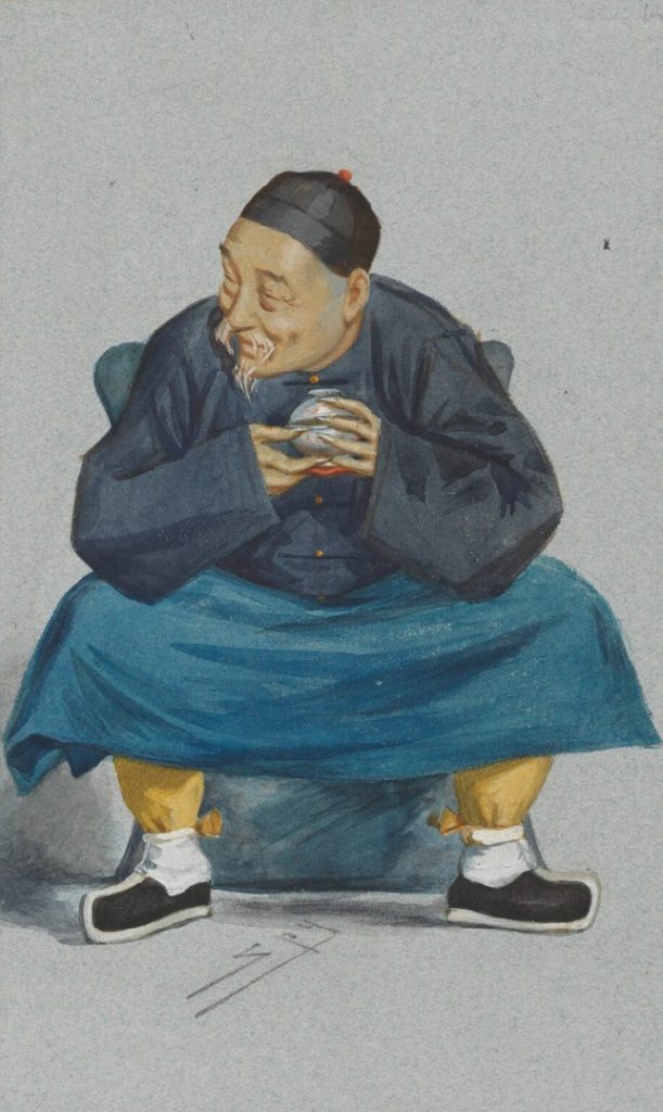 Kuo Sung-tao (1818–91), Chinese diplomat and statesman. Ambassador to the UK 1875–78. By Sir Leslie Ward, watercolour, published in Vanity Fair 16 June 1877. NPG 4707(14) © National Portrait Gallery, London
