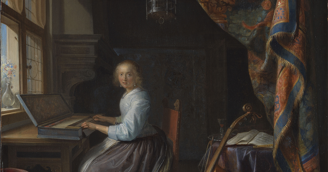 Gerrit Dou, A Woman Playing a Clavichord, c.1665,  Dulwich Picture Gallery, London