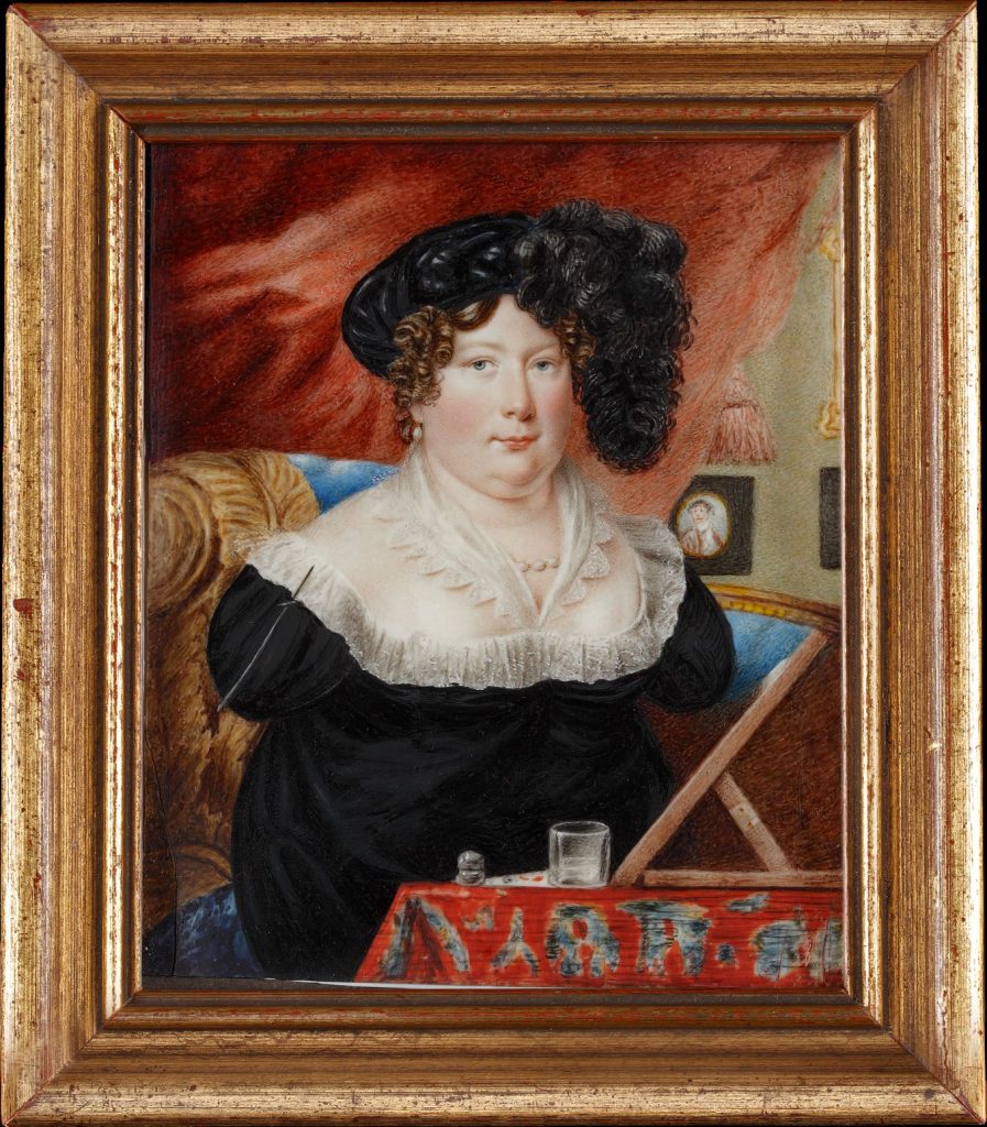 Sarah Biffin, Self Portrait, 1821, Watercolour on ivory, © Private Collection